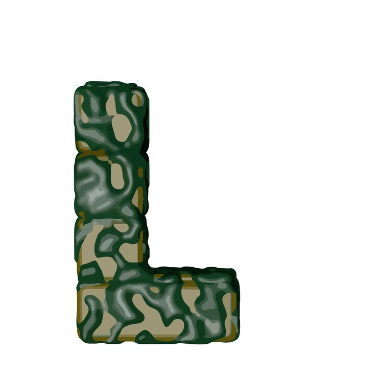 Vektor symbol vytvořený ze zeleného maskovacího písmene l