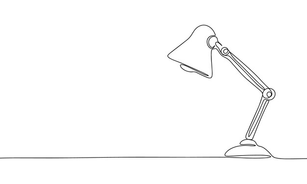 table lamp isolated on white background one line continuous interior lamp vector illustration