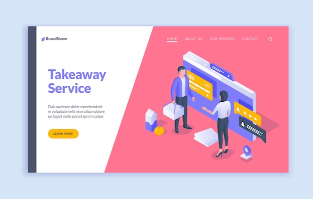 Takeaway service landing page template
