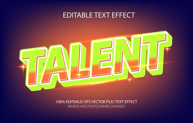 talent 3d editable text effect and editable text style