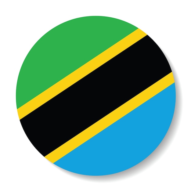 Tanzania circle flag icon digital vector illustration