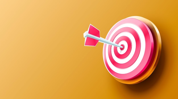 Target landing page banner business 3d icon vector