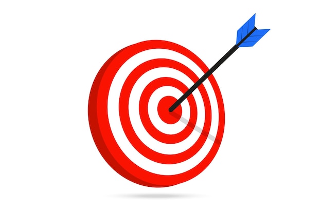 target with arrow target focus symbol sign shoting target goal achieve concept vector illustration isolated on white background