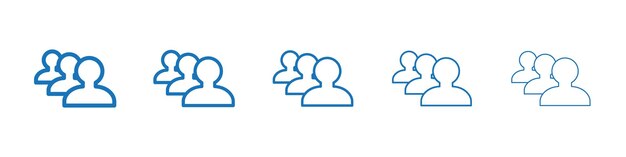 Teamwork icon Symbol collection thin outline set