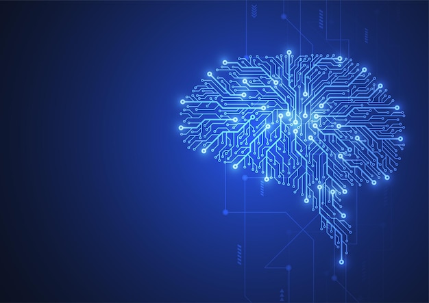 technological brain abstract circuit board vector background