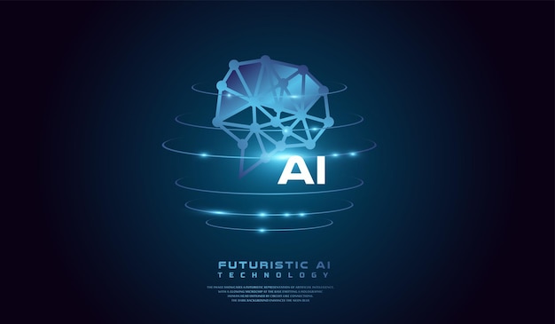 technological digital brain with ai chip ai head concept vector illustration artificial intelligence