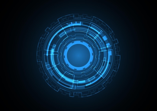 Technologická abstraktní ilustrace budoucího kruhového pozadí