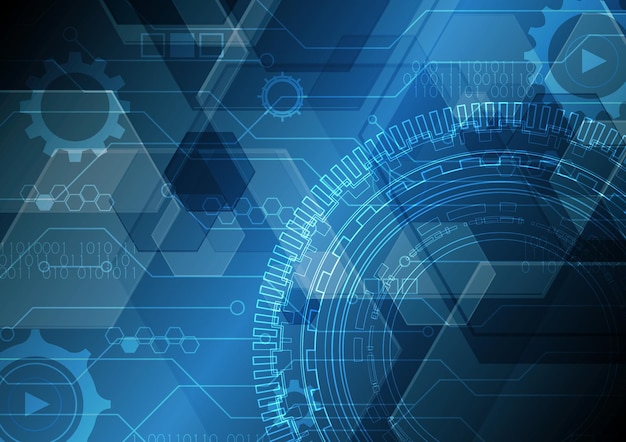 technology abstract future modern circuit circle hexagonal background illustration