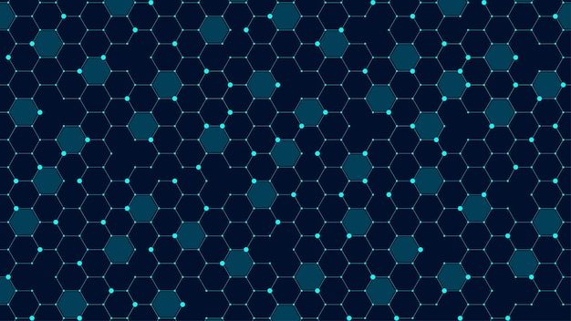 technology abstract lines and dots connect background with hexagons