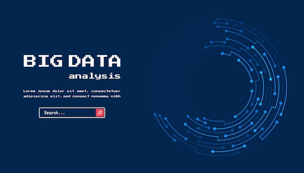 Technology background Big data visualization concept Abstract technology circuit board circle