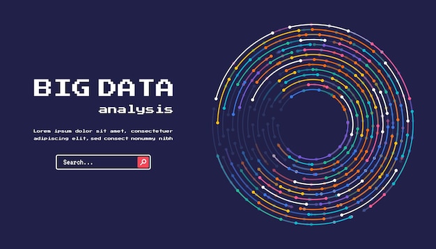 technology background big data visualization concept abstract technology circuit board circle