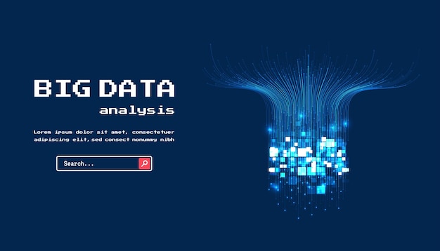 Technology background Big data visualization concept Information artificial neural network