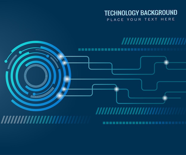 Technology background circles and circuit boarding connecting lines