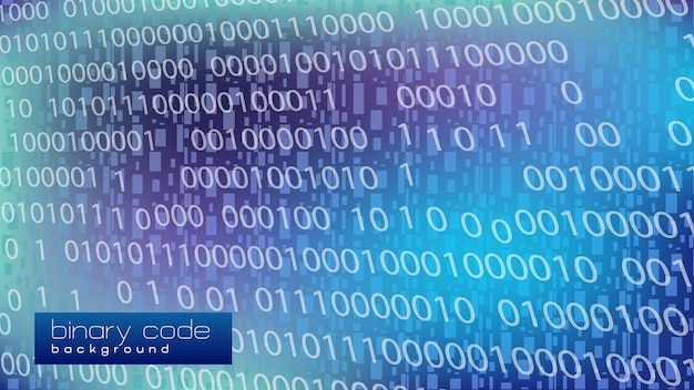 technology binary code background with floating numbers
