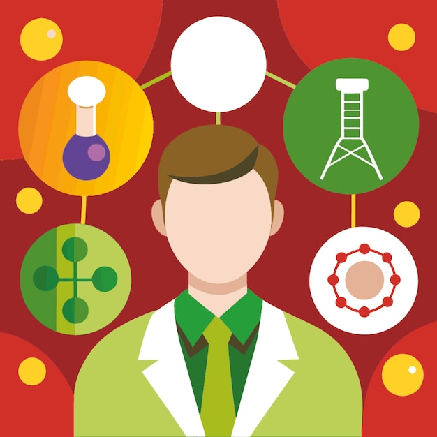 technology concept vector illustration featuring bio informatics design flat style elements