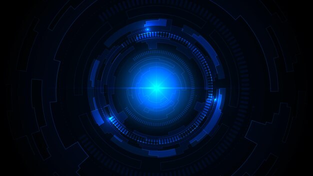 Technology dark blue background with hi-tech digital data connection.