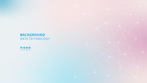 Technology data gradient background with network lines