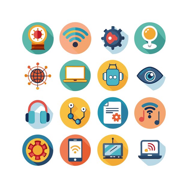 Technology Icon Set Vector Illustration for Documents Websites and Mobile Applications