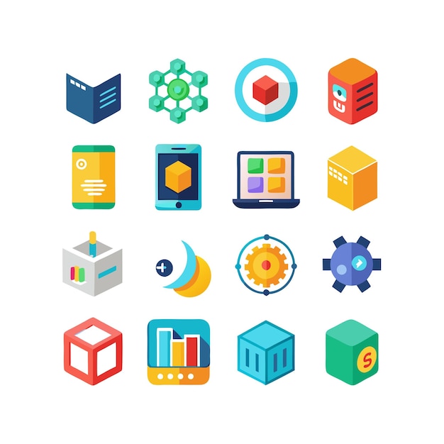 technology icon set vector illustration for documents websites and mobile applications