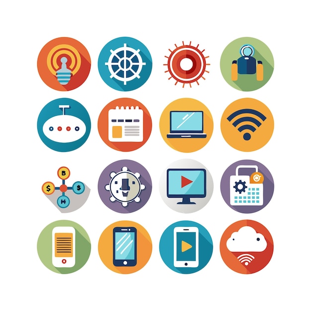 Technology Icon Set Vector Illustration for Documents Websites and Mobile Applications