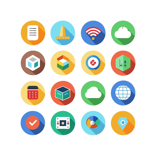 technology icon set vector illustration for documents websites and mobile applications
