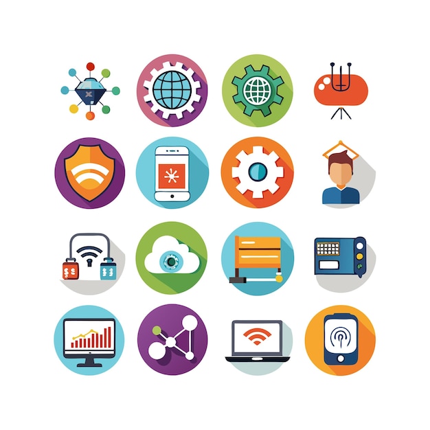Technology Icon Set Vector Illustration for Documents Websites and Mobile Applications
