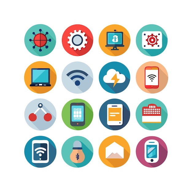Technology Icon Set Vector Illustration for Documents Websites and Mobile Applications