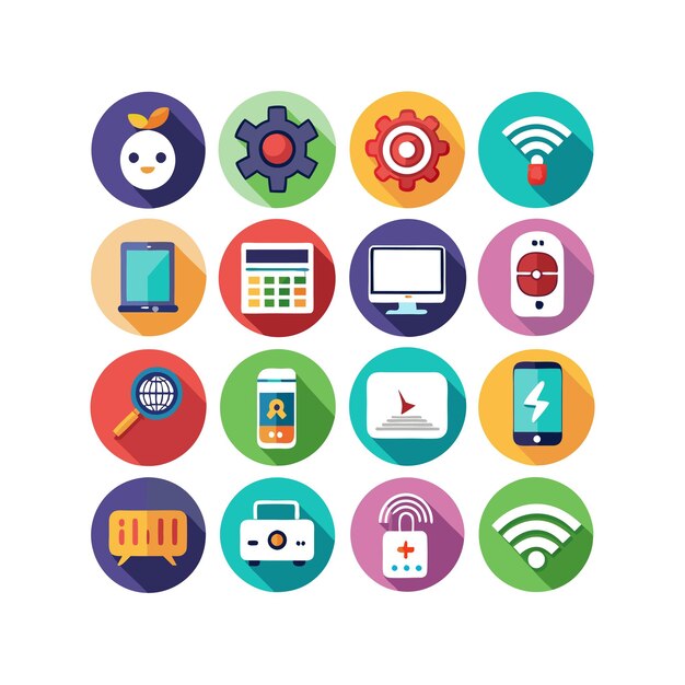 Technology Icon Set Vector Illustration for Documents Websites and Mobile Applications