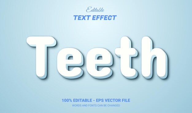 Teeth Editable 3D Text Effect Style