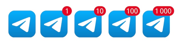 Telegram app icons with new message notifications