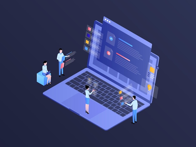 term and condition isometric illustration dark gradient suitable for mobile app website banner diagrams infographics and other graphic assets