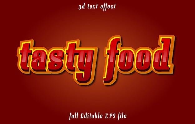 testy food 3D editable text effect template, text effect style
