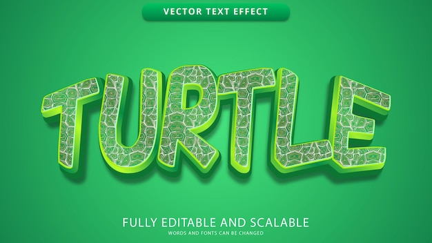 text effect editable with turtle theme eps file