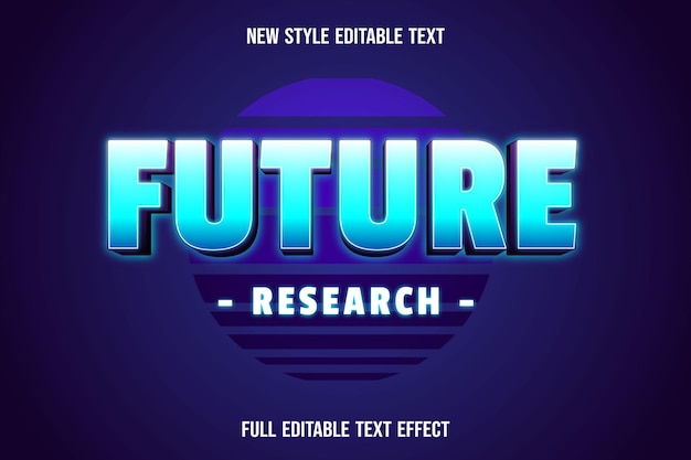 text effect future research color blue and white