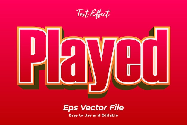text effect played easy to use and editable premium vector