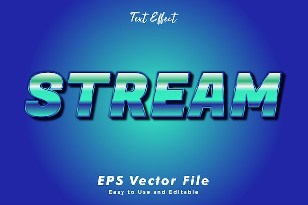 Text effect - stream. Editable Font Style.