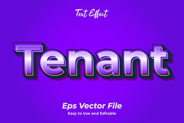 text effect tenant easy to use and editable premium vector