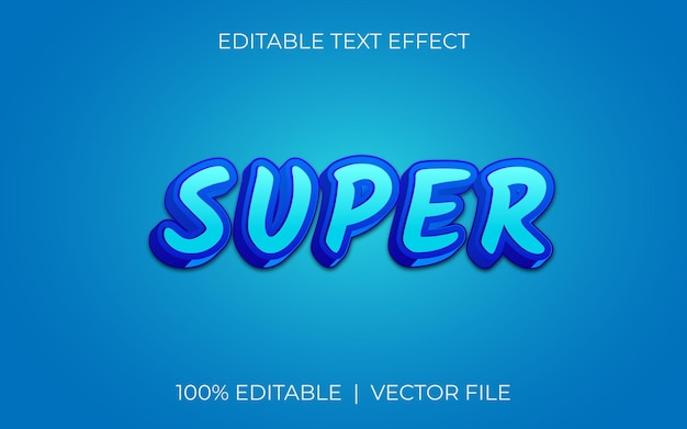 text effect vector design with the super word