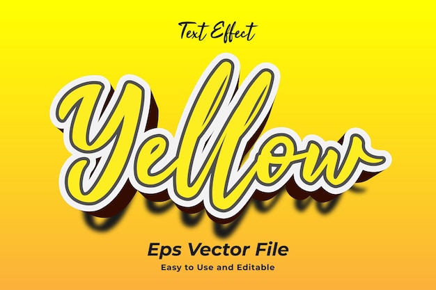 text effect yellow editable and easy to use premium vector