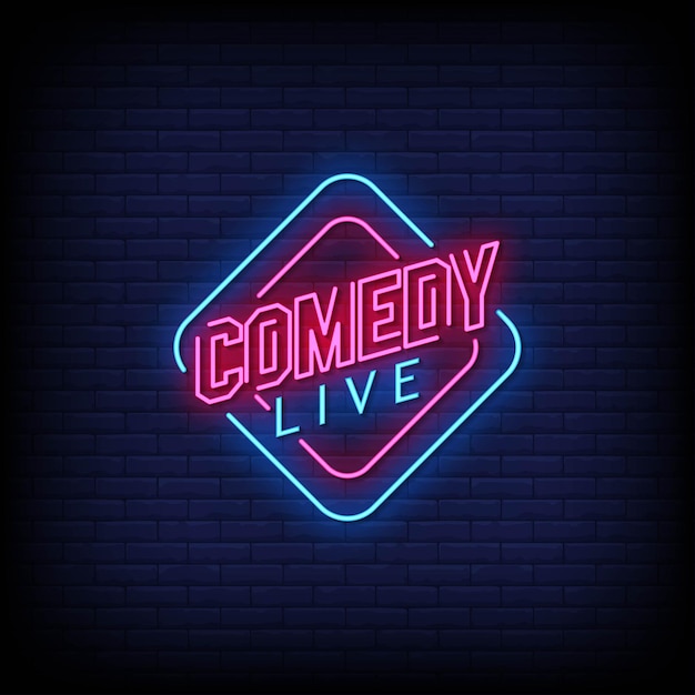 Text ve stylu neonových nápisů Comedy live