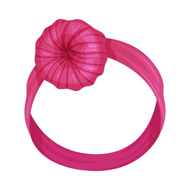 textile headband with decorative knot isolated on white background vector illustration
