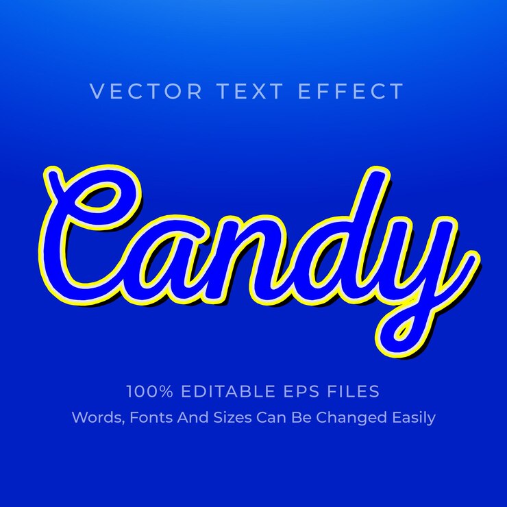 Vektor textový efekt cukroví, plně editovatelný soubor eps