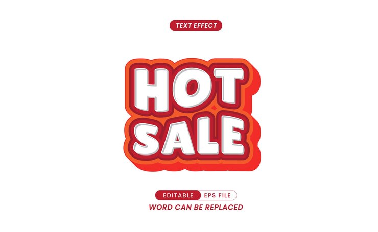 Textový efekt – upravitelný text sloganu Hot Sale.