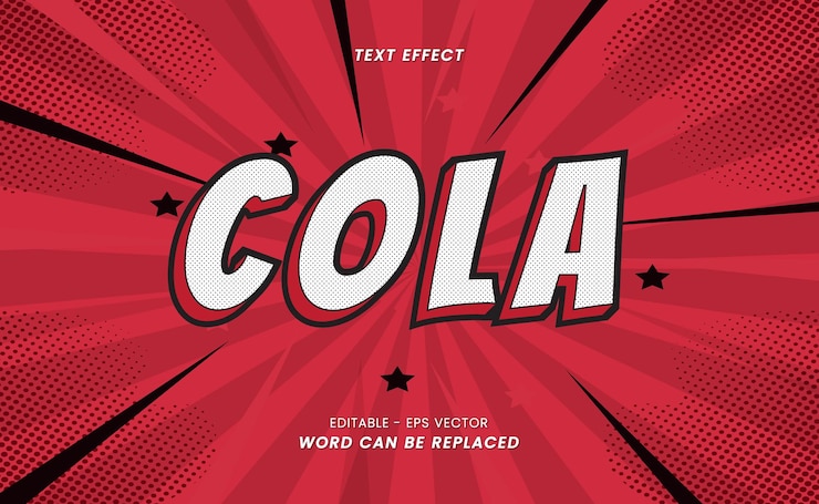 Textový efekt – Upravitelný textový slogan Cola.