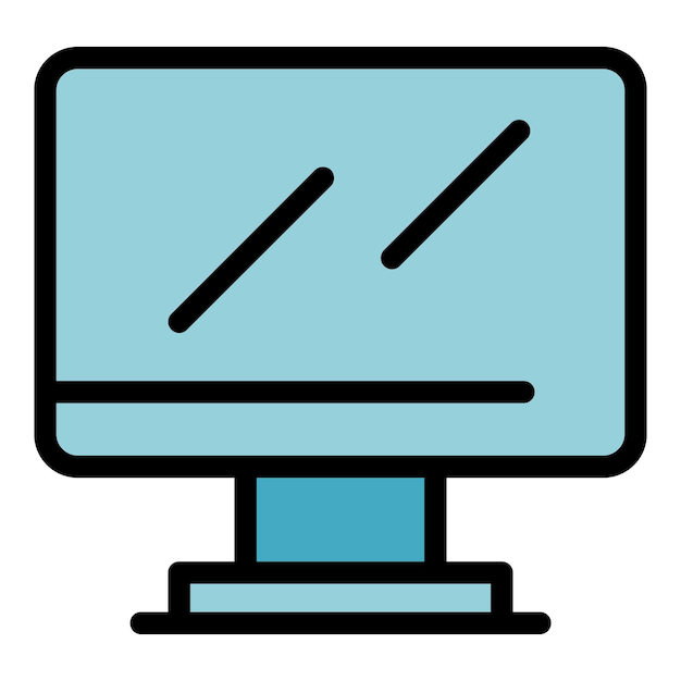Tft monitor interface icon Outline Tft monitor interface vector icon color flat isolated