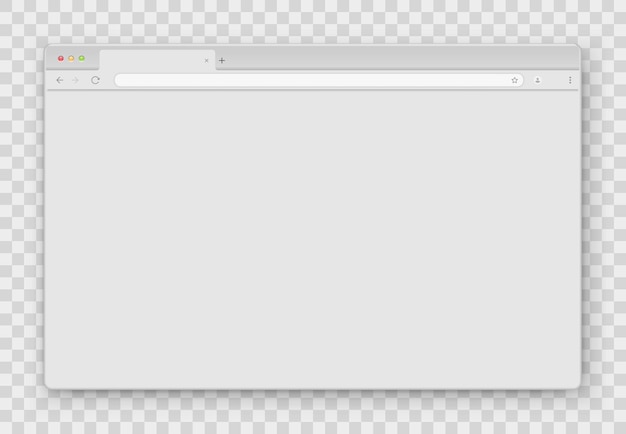 the design of the web browser window is gray on a transparent background