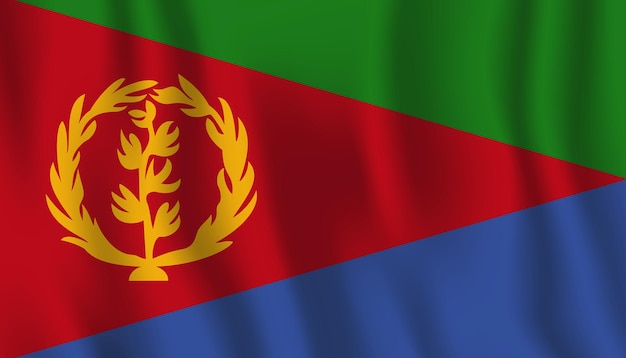 The flag of eritrea has a green triangle on the bottom.