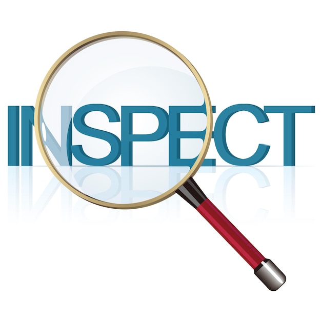 The letter design of the inspect. Isolated on white background.