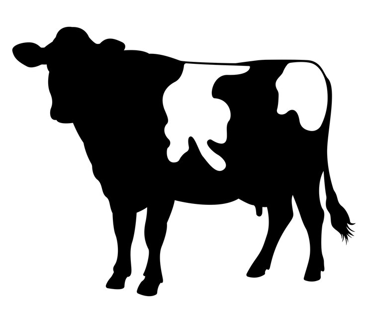 Vektor the silhouette of cow vector art