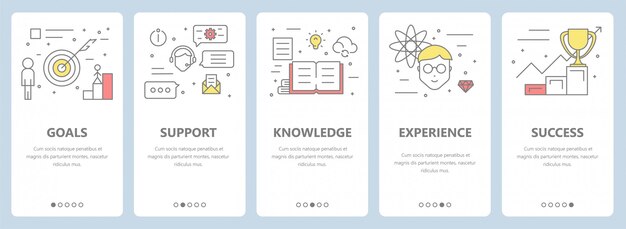  thin line flat design, consulting concept vertical banners